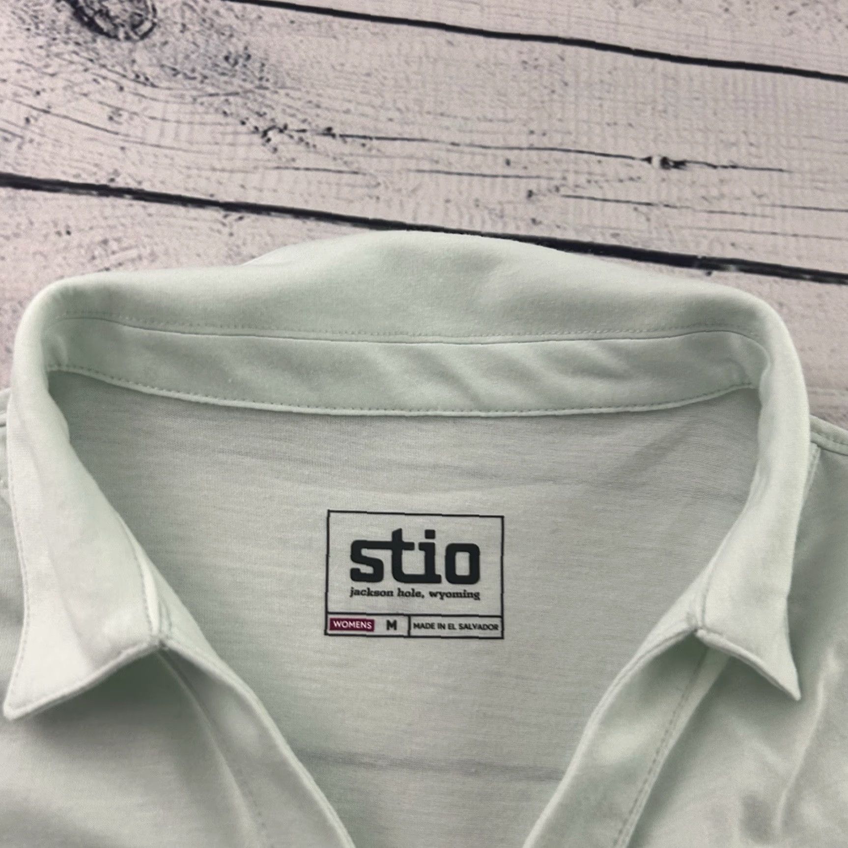 Vintage Stio Long Sleeve Button-Front Top Women's Med Blue Green Organic Cotton Blend Shirt M Blue Women Size M / US 6-8 / IT 42-44 - 2 Thumbnail