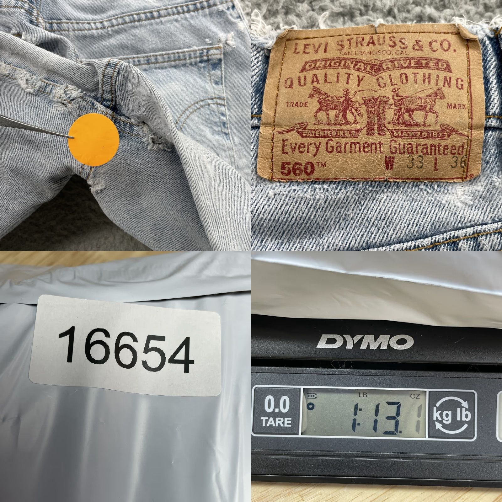 Levi's VINTAGE Levi's Jeans 560 Streetwear 90s 80s Y2k Denim Blue 31x34 Men Regular Slim Fit 5-Pocket Cotton Leather Patch Zipper Button Rise Mid fold Size US 31 - 9 Thumbnail