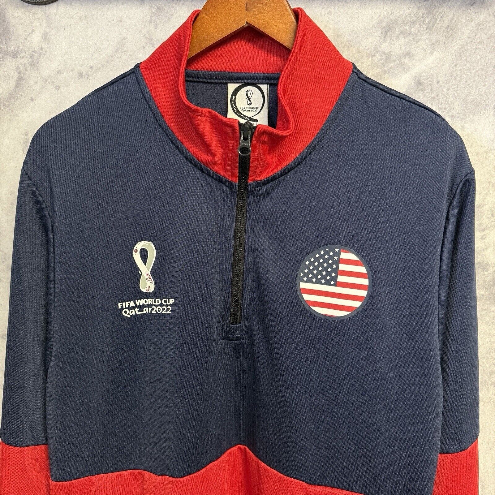 Other Fifa World Cup 2022 Qatar Jacket Mens Medium Red/Blue Soccer Size US M / EU 48-50 / 2 - 3 Thumbnail
