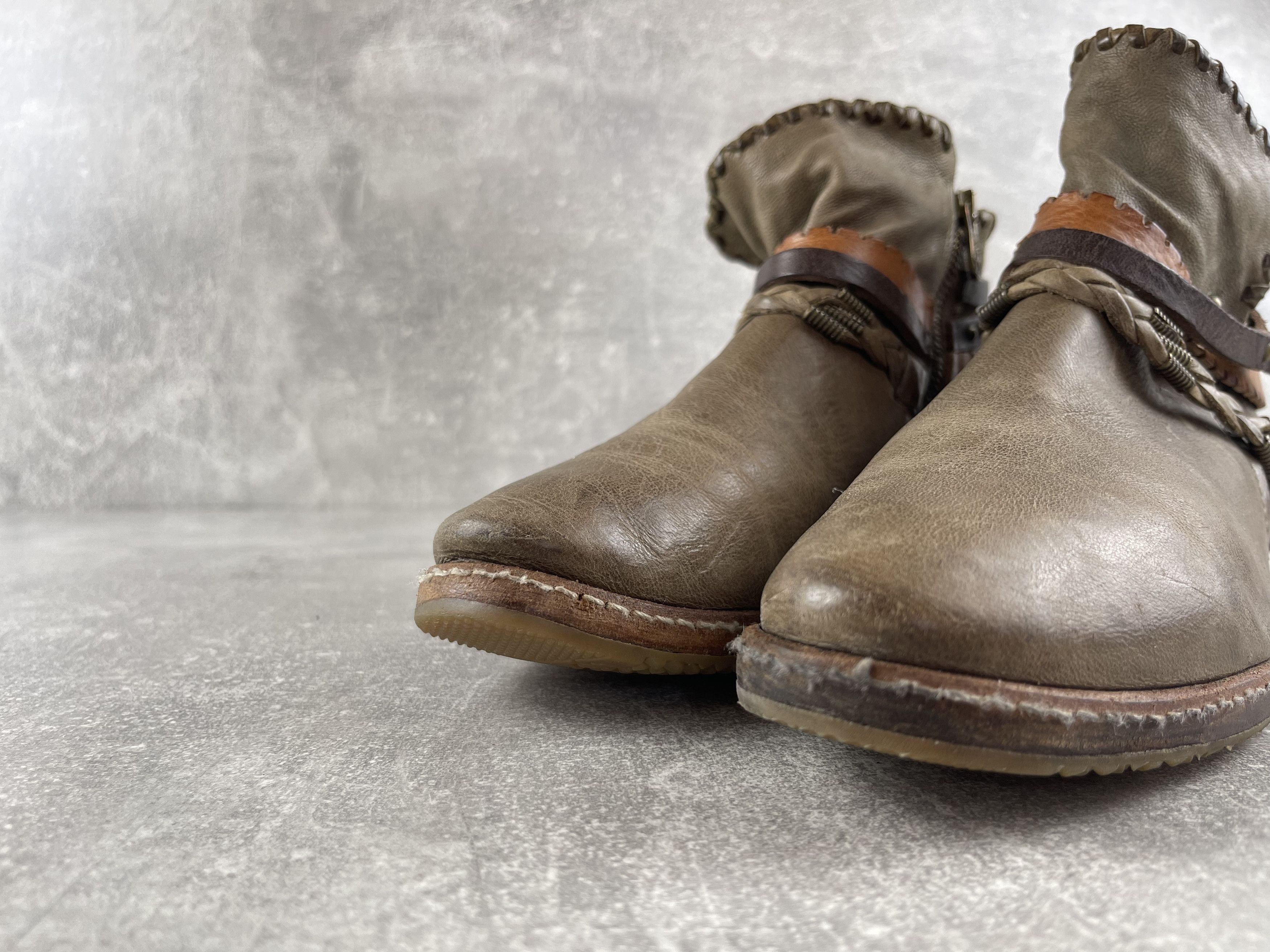 A.S.98 A.S.98 Airstep leather beige avant garde belted boots Size US 6 / IT 36 - 8 Thumbnail