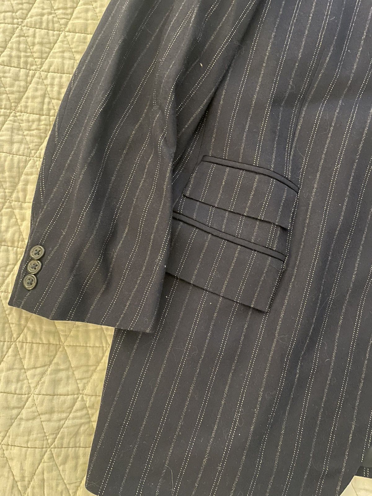 Polo Ralph Lauren × Vintage Virgin Wool and Cashmere Flannel Stripe Suit Size 46R - 7 Thumbnail