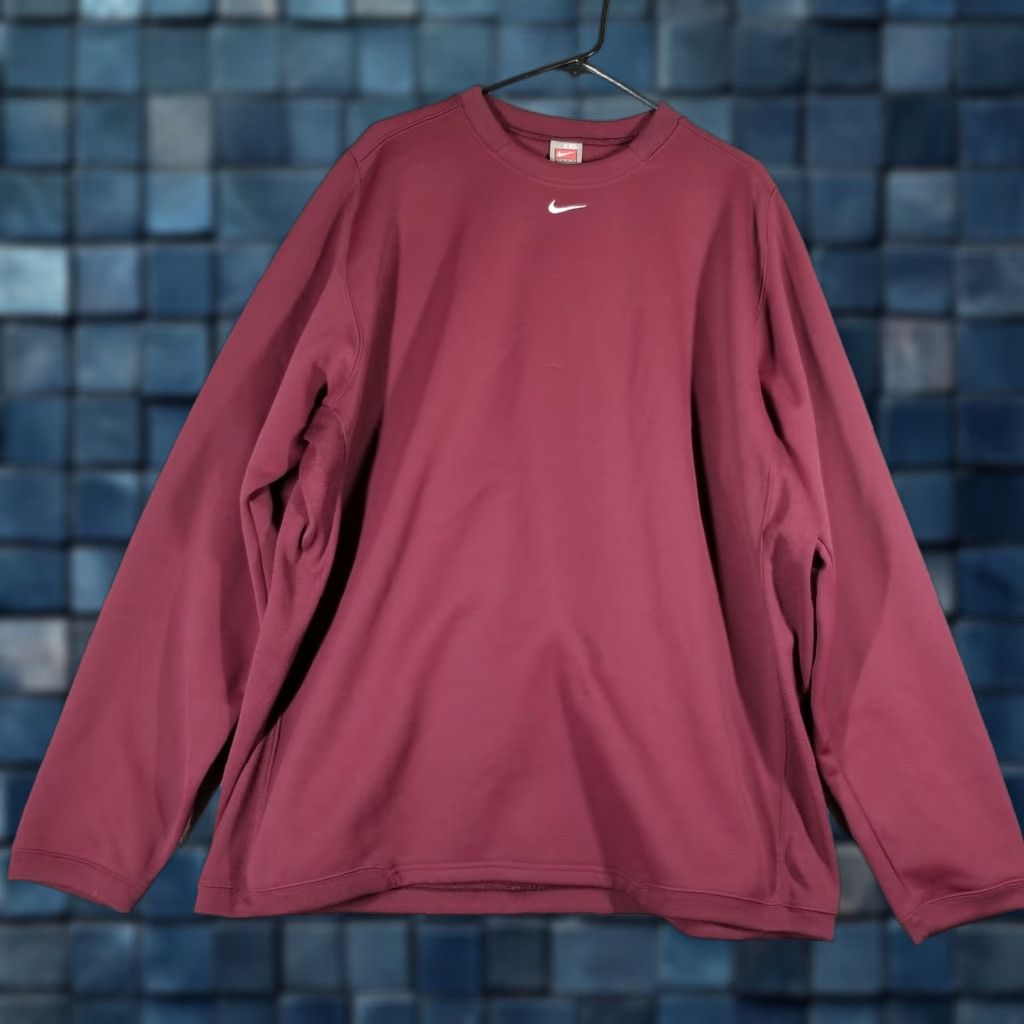 Nike Nike Center Swoosh Sweatshirt Y2K Maroon Crewneck Pullover Men’s XXL Size US XXL / EU 58 / 5 - 1 Thumbnail