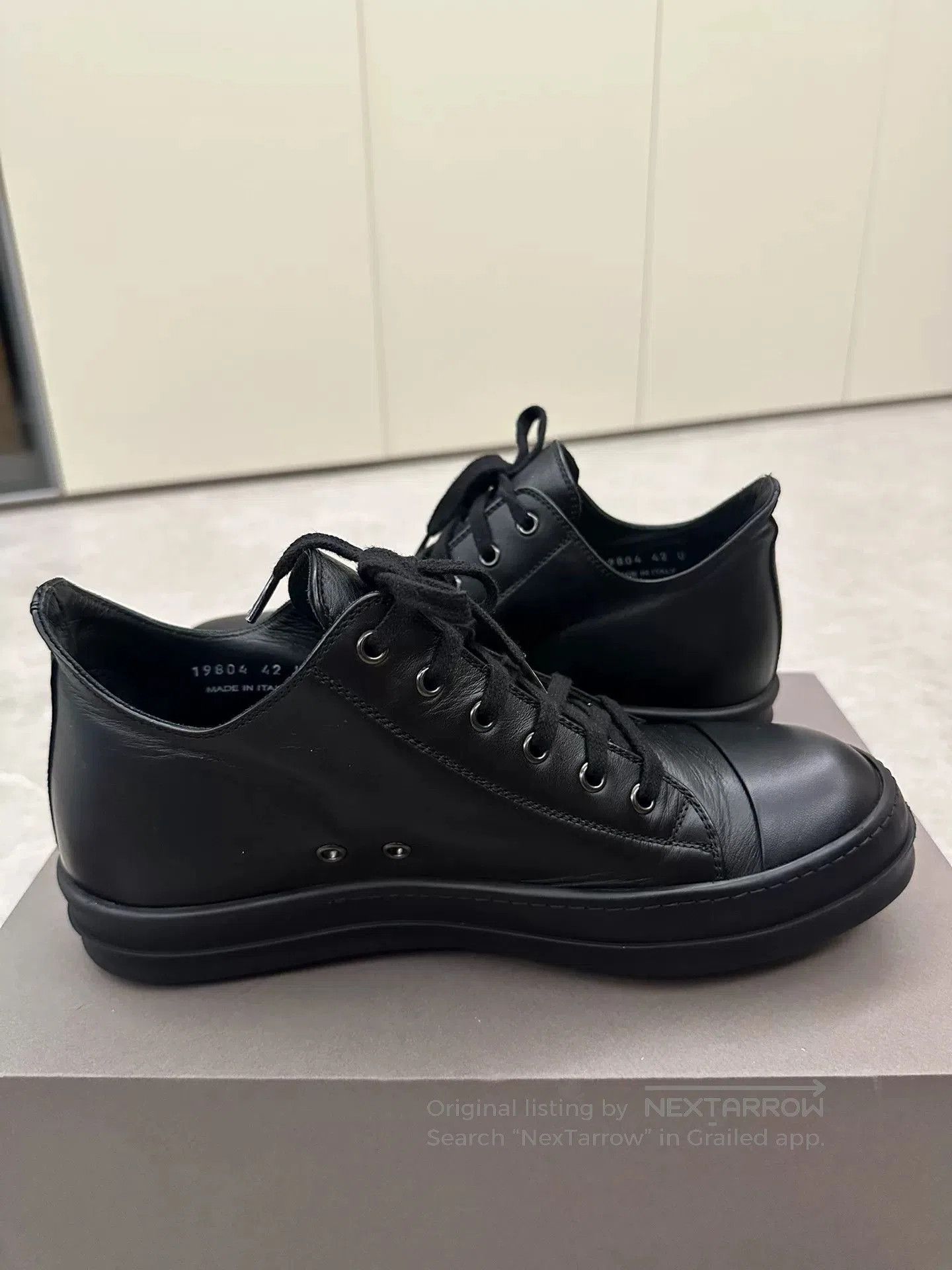 Rick Owens Rick Owens x Converse Black Leather Sneakers. Size US 9 / EU 42 - 5 Thumbnail