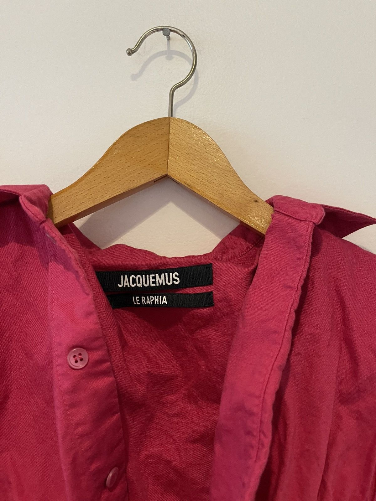 Jacquemus Jacquemus Pink Le Raphia 'La Chemise Machou' Cropped Shirt Size XXS / US 00 / IT 34 - 3 Thumbnail