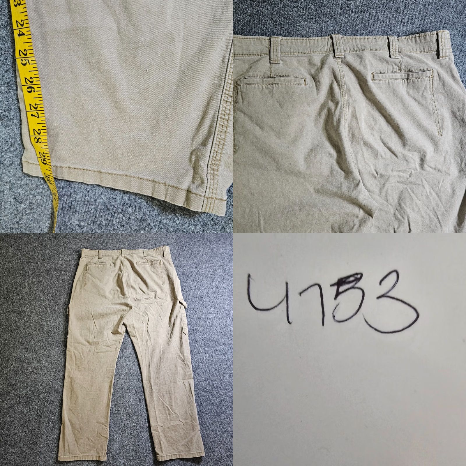 Wrangler Wrangler Pants Jeans Mens 38x32 Beige Khaki Cargo Classic Neutral Casual Cargo Pockets Canvas Flat Front Mid Rise Cotton Jeans Mens Size US 38 / EU 54 - 8 Thumbnail