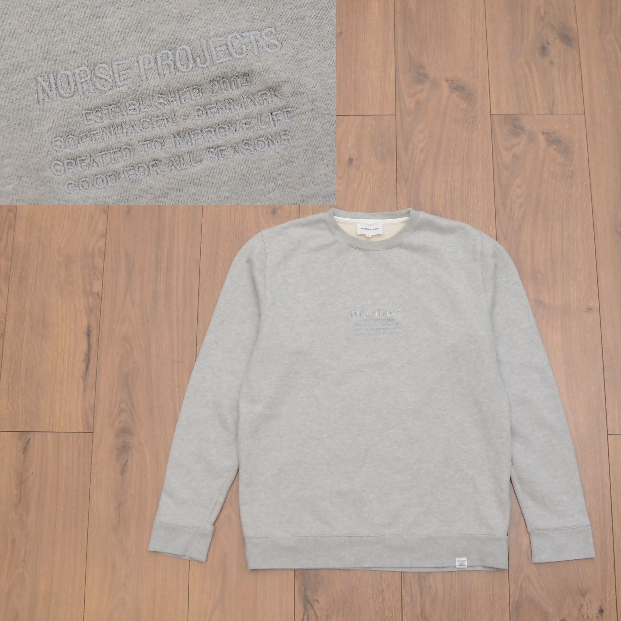 Norse Projects Norse Projects VAGN LOGO CREW Long Sweatshirt Sz L Big Logo Size US L / EU 52-54 / 3 - 1 Thumbnail