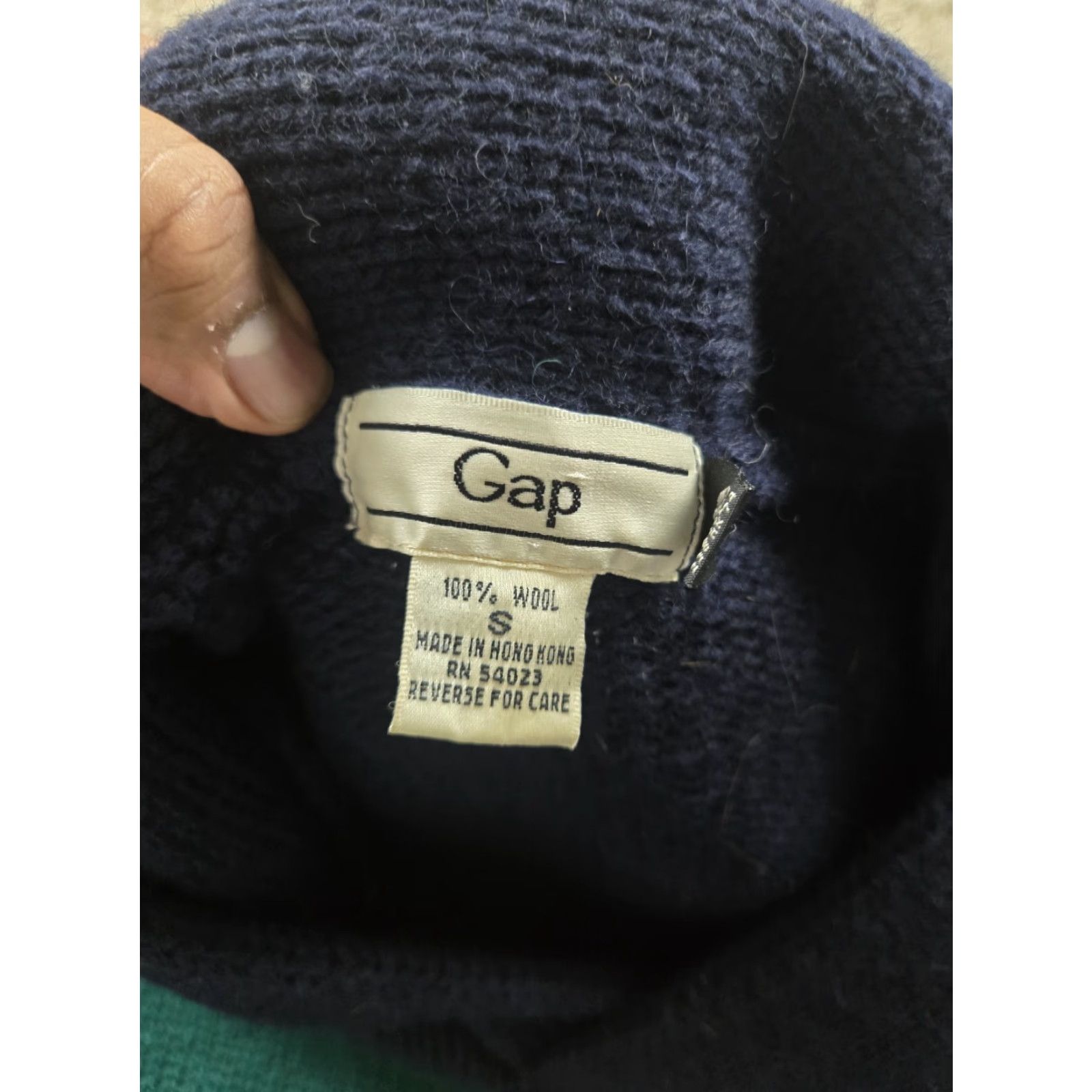 Gap VINTAGE Gap Knit Sweater Mens Small Blue Striped Shawl Collar Pullover Long Sleeve 80s Wool Knit Decade: 80s Size US S / EU 44-46 / 1 - 5 Thumbnail