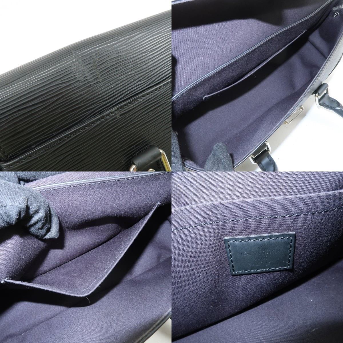 Louis Vuitton Louis Vuitton Epi Segur PM Satchel Leather Black Size ONE SIZE - 7 Thumbnail