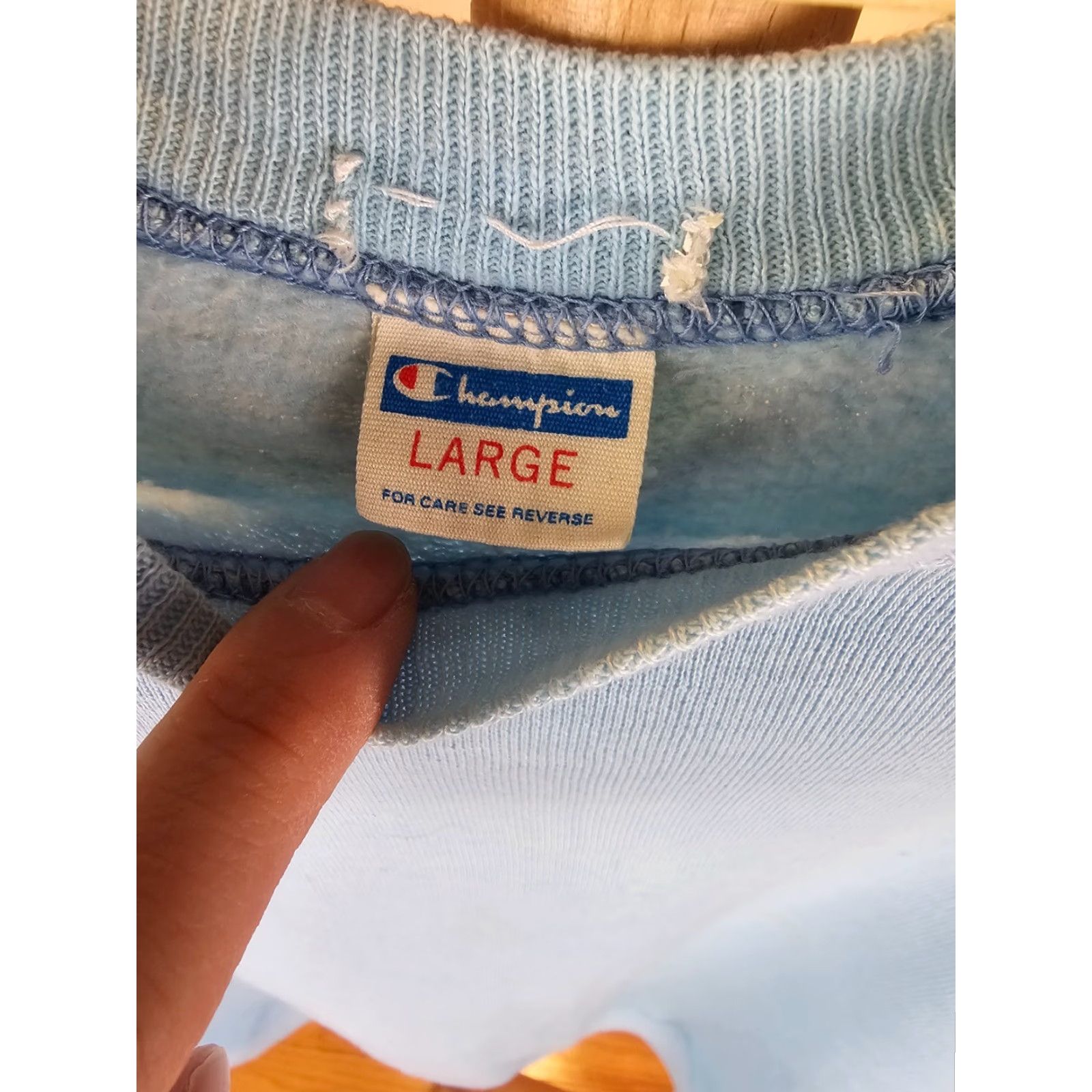 Champion VINTAGE CHAMPION BLUE BAR SKY BLUE SWEATSHIRT SZ LARGE SHIRT Mens Size US M / EU 48-50 / 2 - 7 Thumbnail