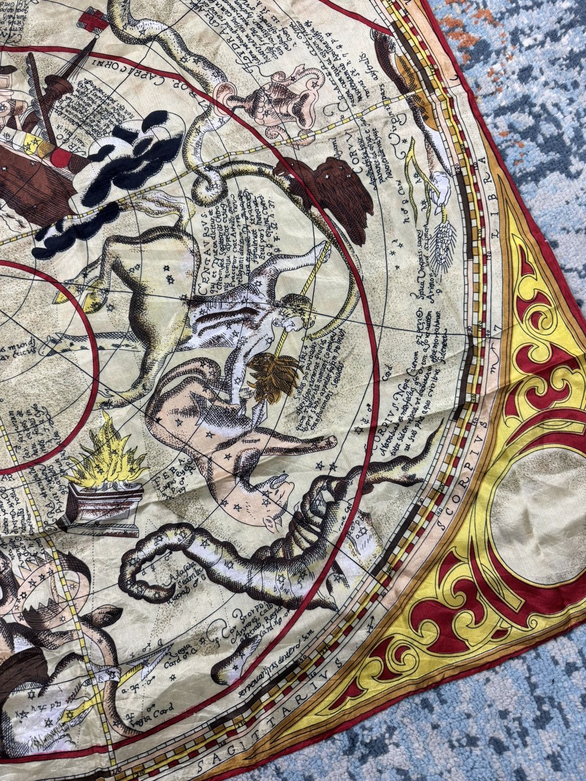 Designer × Vintage Vintage 90s zodiac signs silk scarf muffler print handmade Size ONE SIZE - 4 Thumbnail