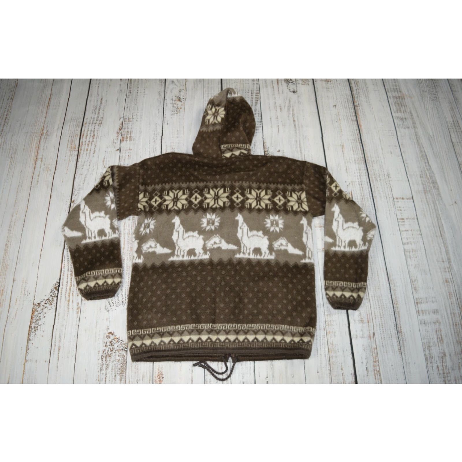 Vintage VINTAGE BROWN ALPACA WOOL ZIP UP HOODIE FLEECE JACKET WESTERN SOFT KNIT XL PERU Size US XL / EU 56 / 4 - 6 Thumbnail