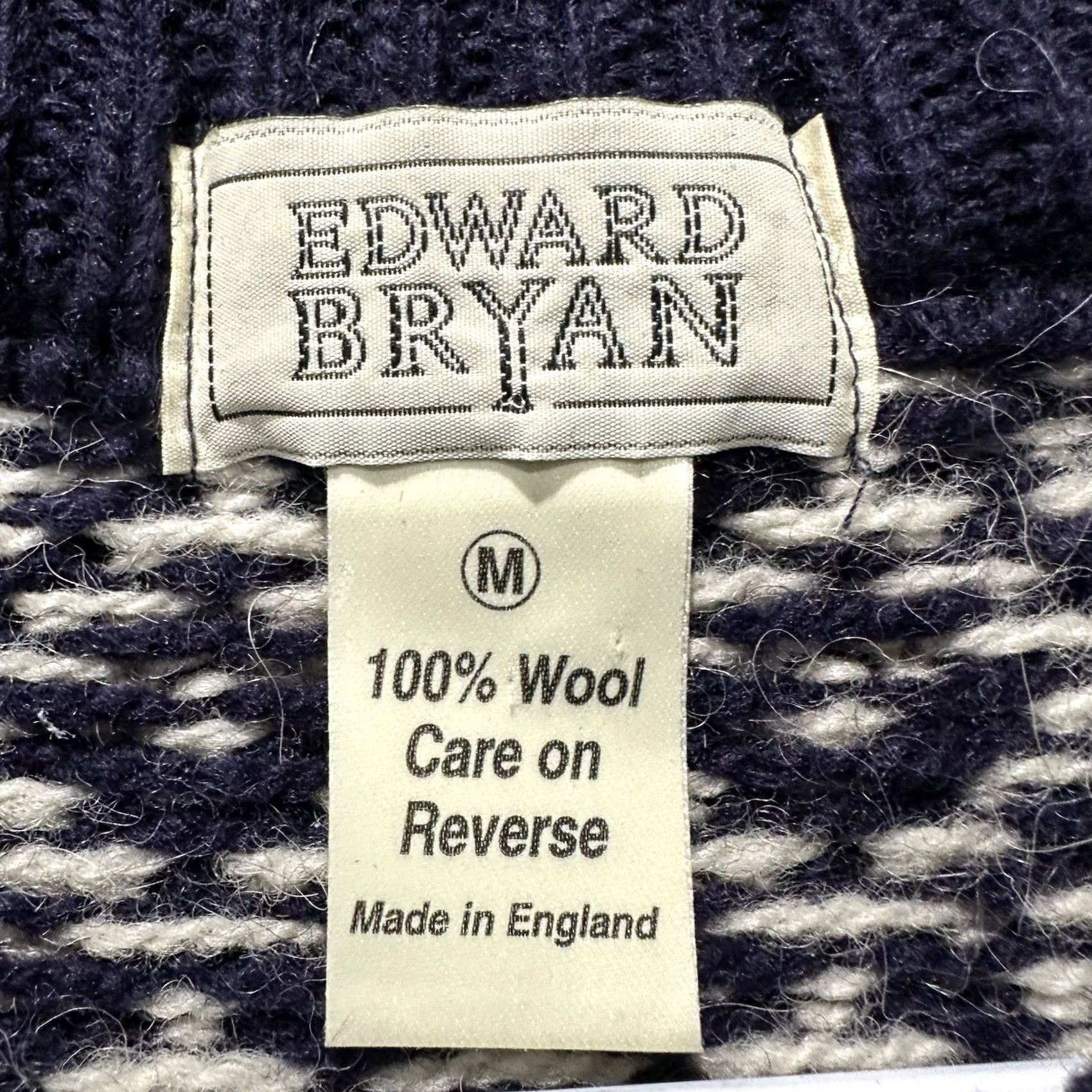 Vintage Vintage Edward Bryan Sweater Mens M Blue Birdseye Fair Isle Nordic Wool Crewneck Size US M / EU 48-50 / 2 - 4 Thumbnail