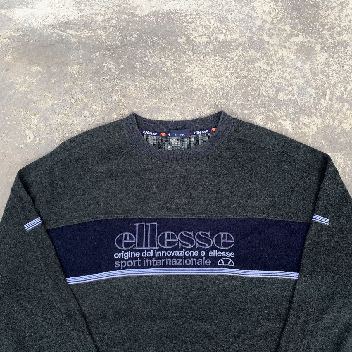 Ellesse × Vintage Vintage 90s Wool Ellesse Sweatshirt Embroidered Logo Size US L / EU 52-54 / 3 - 5 Thumbnail