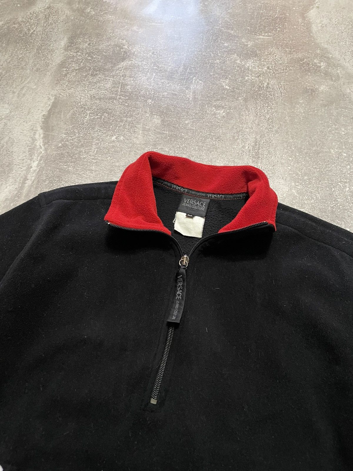 Versace × Versace Jeans Couture × Vintage Vintage 90s Versace Jeans Couture 1/4 Zip Fleece Jacket Size US M / EU 48-50 / 2 - 2 Thumbnail