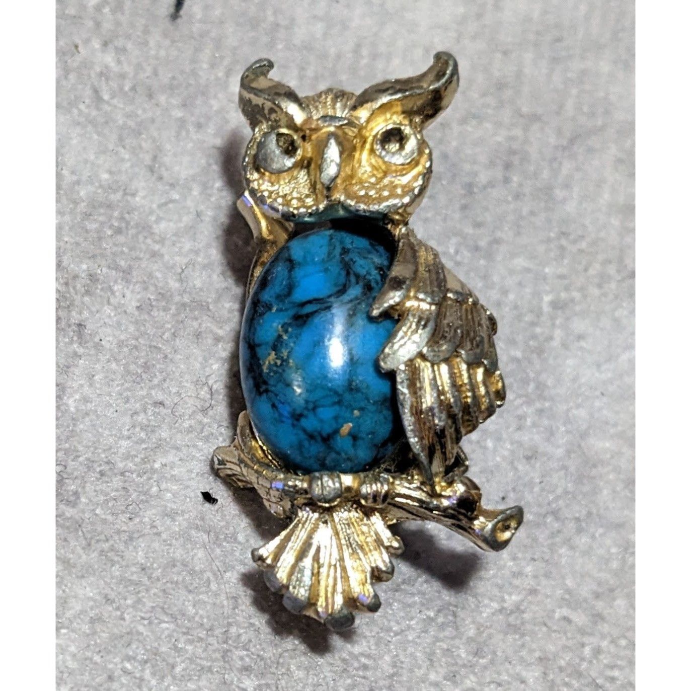 Other Vintage Gerrys Gold Tone Faux Turquoise Owl Brooch Size ONE SIZE - 4 Thumbnail