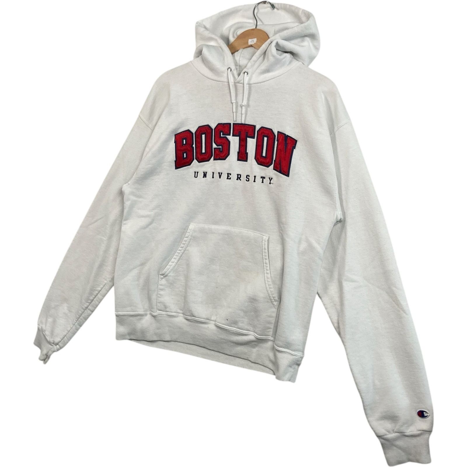 Vintage Champion Boston University Arch Spellout Hoodie M