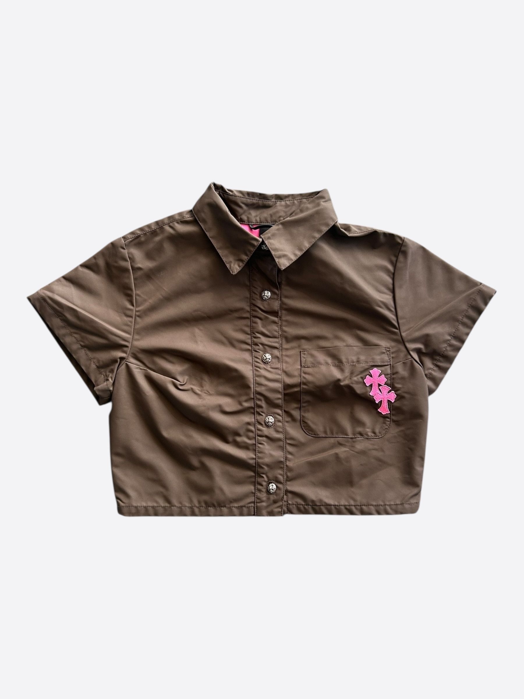 Chrome Hearts Chrome Hearts Brown & Pink Cross Patch Women's Shirt Size M / US 6-8 / IT 42-44 - 1 Thumbnail