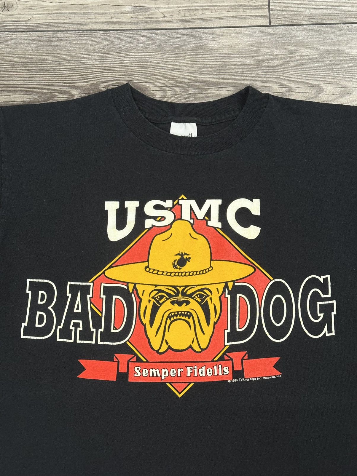 Anvil Vintage 90’s USMC Bad Dog Semper Fidelis T Shirt Size US L / EU 52-54 / 3 - 2 Thumbnail