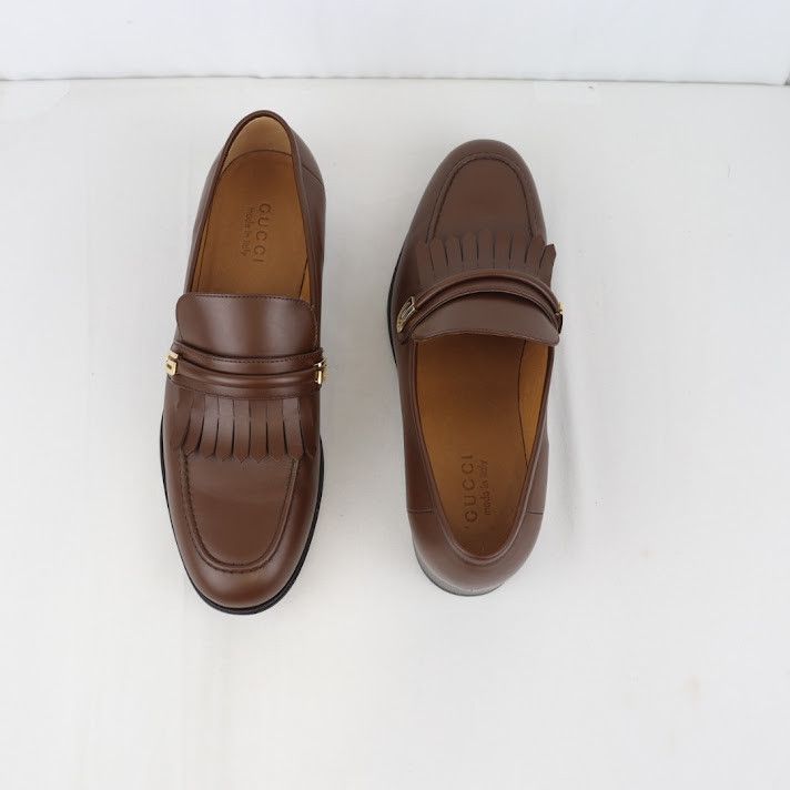 Gucci o1rshd1 New Waxed Calf Moccasins Leather in Brown Size US 9.5 / EU 42-43 - 8 Thumbnail