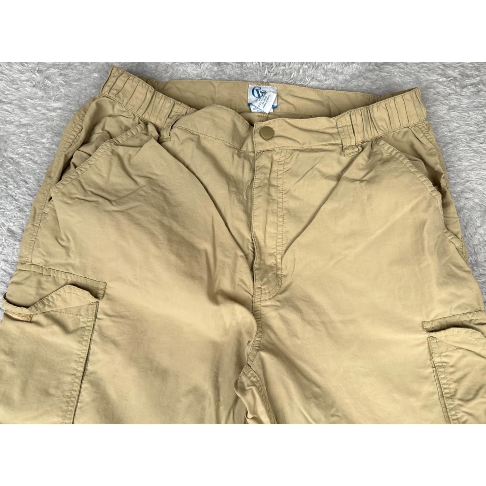 Vintage CVetasse Pants Mens Large Tan Nylon Cargo Hiking Outdoor Zip Ankle Trekking Pants Size US 33 - 4 Thumbnail