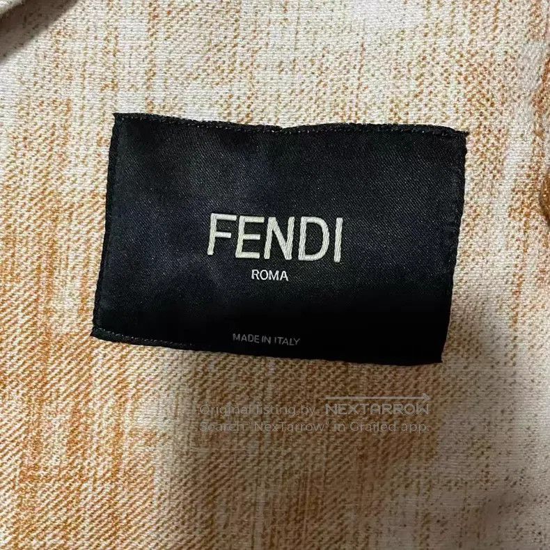 Fendi Fendi SS23 Full Abstract Printed Denim Jacket, Beige Size US M / EU 48-50 / 2 - 3 Thumbnail