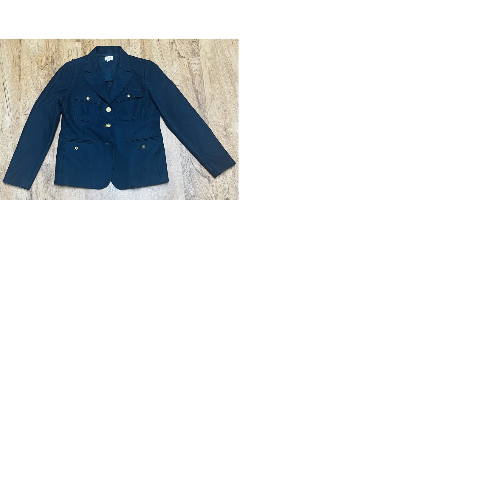 Fossil VINTAGE Fossil Navy Blue Button Up Jacket PeaCoat Sz Large Missing Button Women’s Wool Coat Capes? Size L / US 10 / IT 46 - 8 Thumbnail
