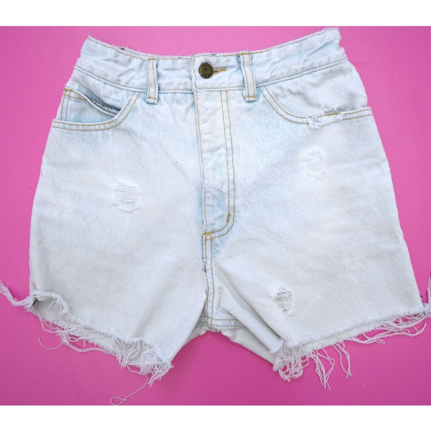 Guess × Vintage Vintage 90's Guess Reworked Denim Cutoff Shorts Womens 24" Size 24" / US 00 / IT 34 - 1 Thumbnail