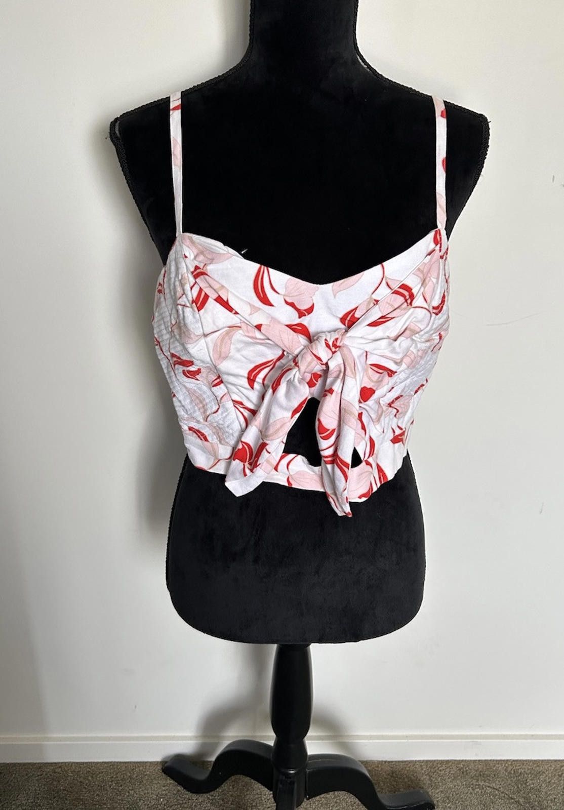 Other Seed Heritage Crop Top W/Cut Out & Bow Tie - Size 12 (002) Size M / US 6-8 / IT 42-44 - 5 Thumbnail