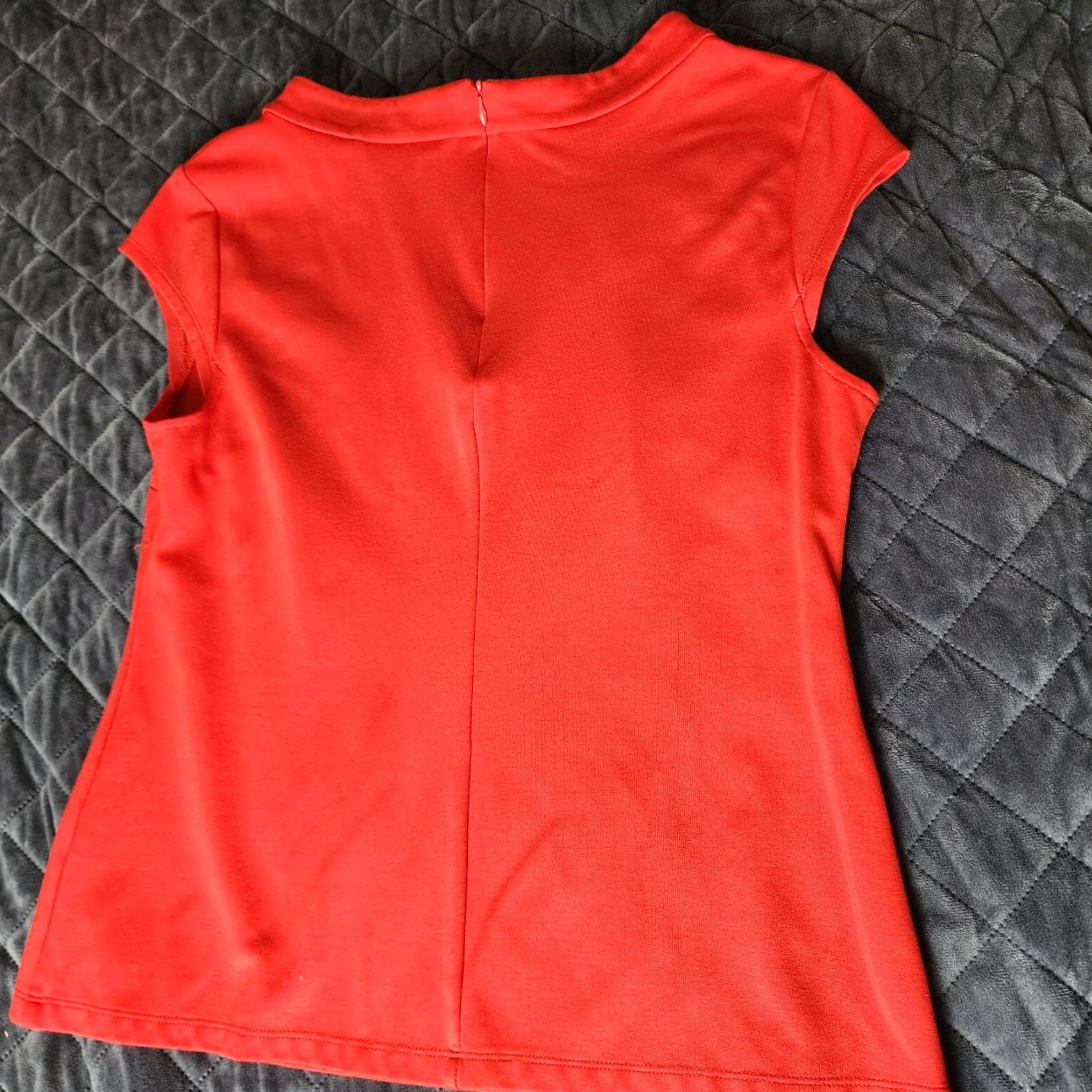 Avenue 7th Avenue Design Studio New York & Co Women Blouse Zip Sleeveless Round Neck Orange Red Polyester Lace XL SZ M Size M / US 6-8 / IT 42-44 - 7 Thumbnail