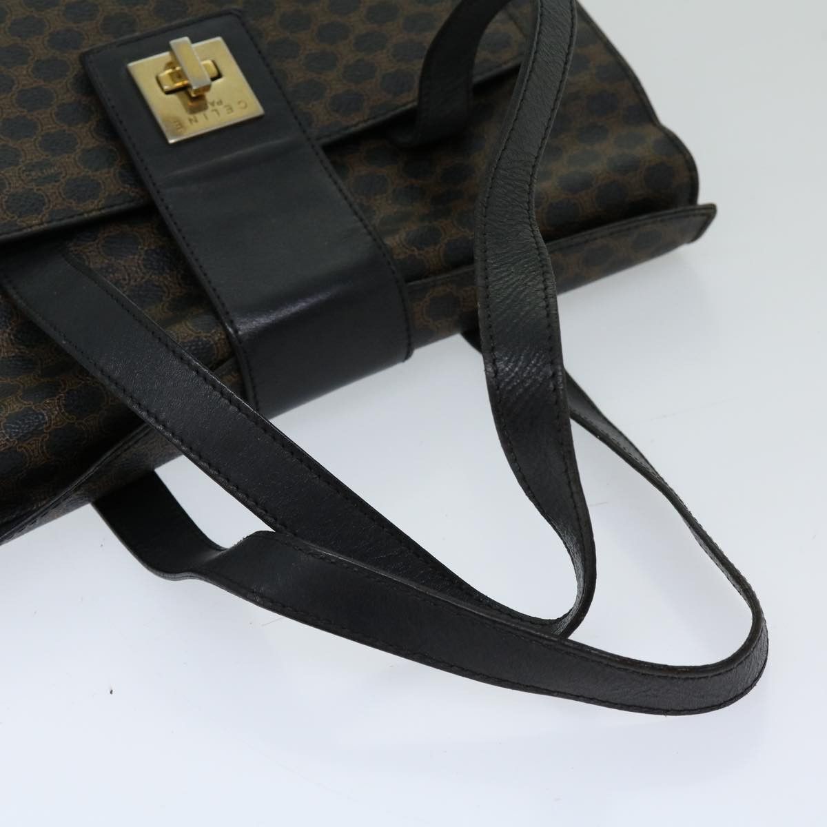 Celine CELINE Macadam Canvas Hand Bag Pvc Black Size ONE SIZE - 8 Thumbnail