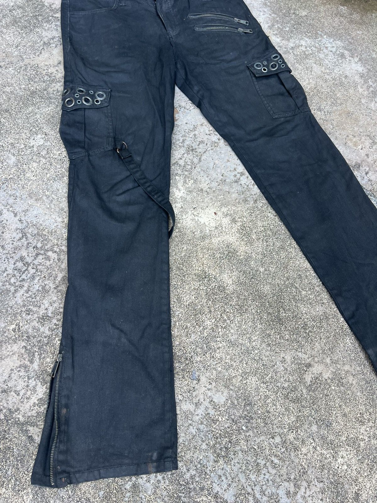 CIVARIZE × If Six Was Nine × KMRii Y2K Civarize Black Flare Cyberpunk Wax Denim Size US 30 / EU 46 - 2 Thumbnail