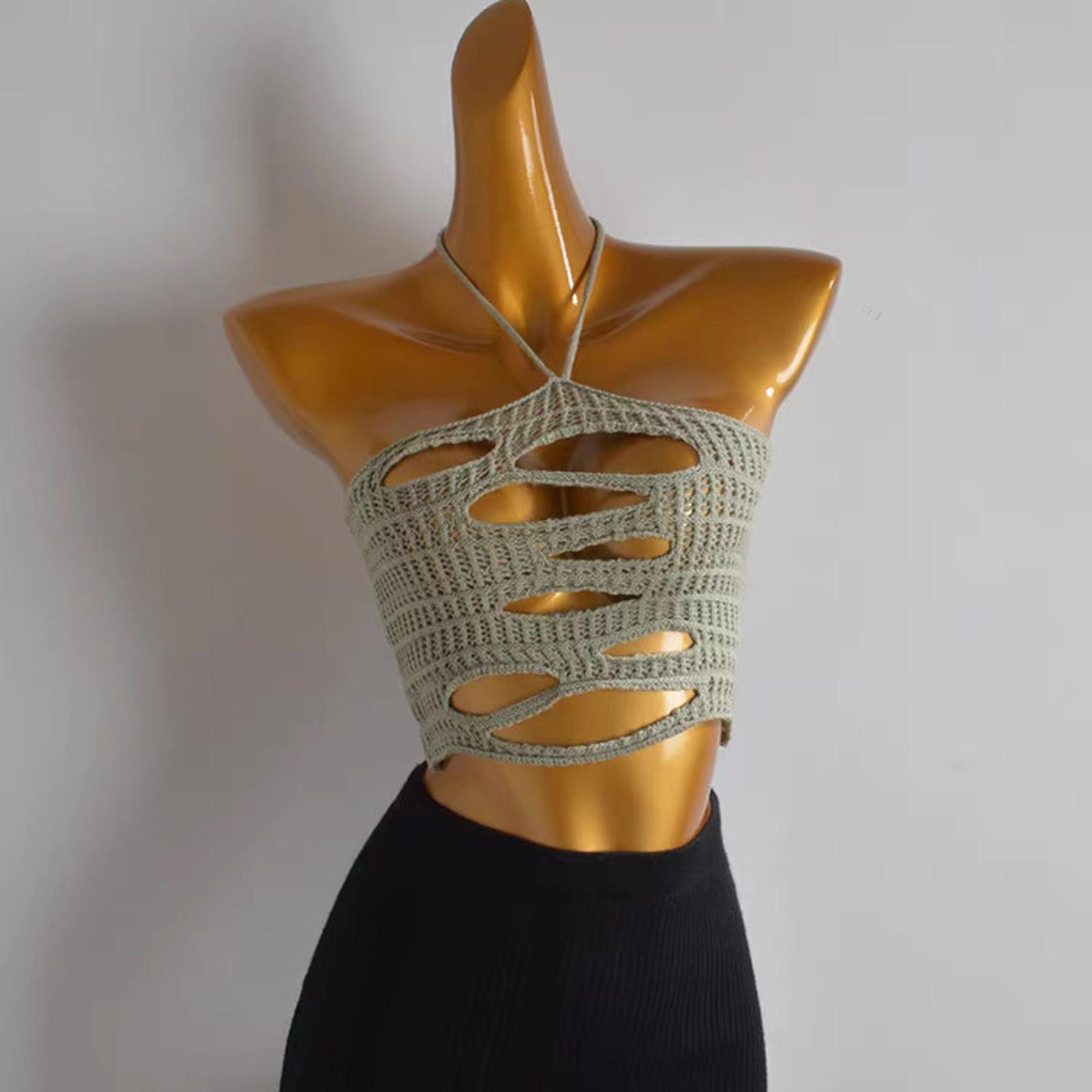 Statement Crochet Halter Top