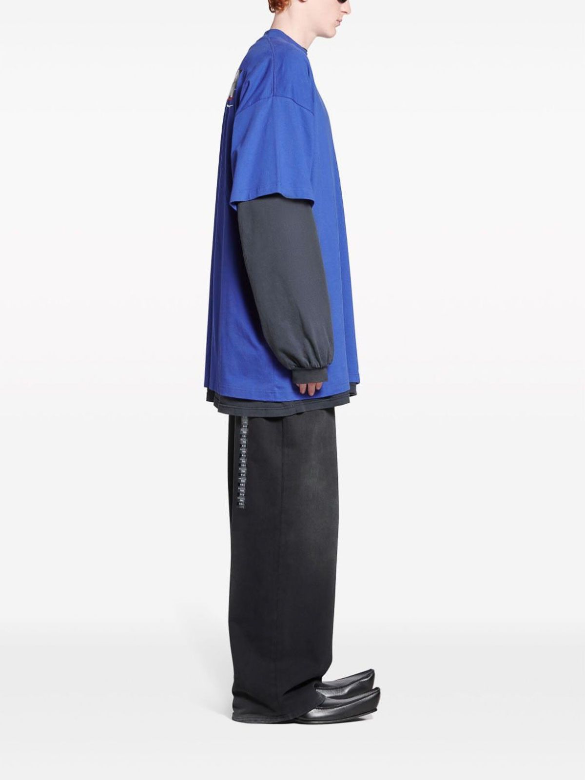 Balenciaga o1srvl11e0425 Gaffer T-Shirt Oversized in Blue Size US L / EU 52-54 / 3 - 3 Thumbnail