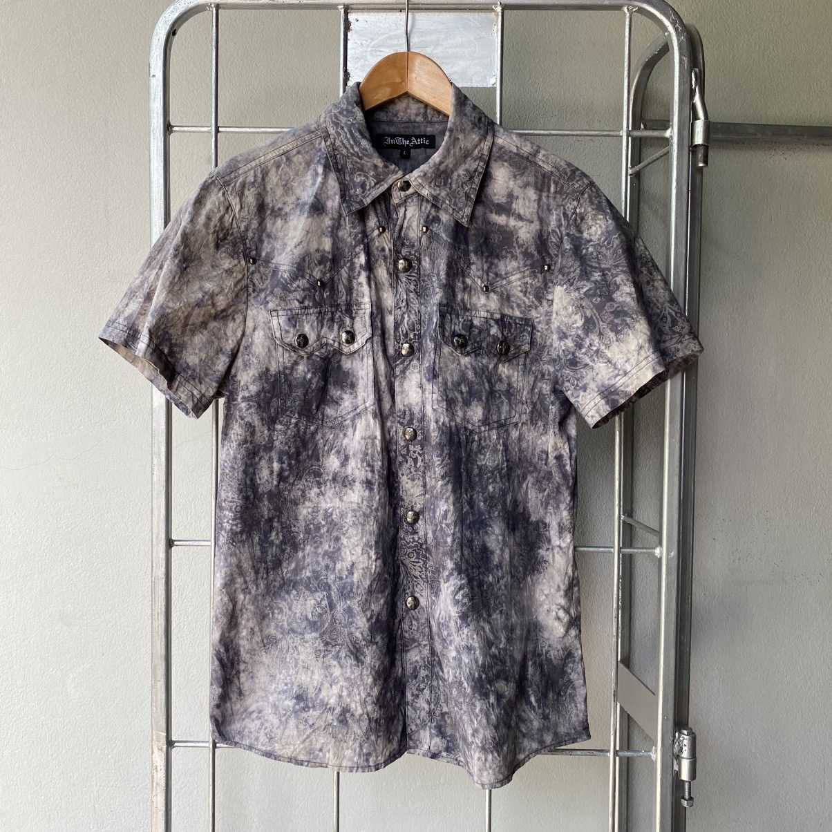 In The Attic In The Atti Men Y2K Short-Sleeve Tie-Dye Western Shirt Size US L / EU 52-54 / 3 - 1 Thumbnail