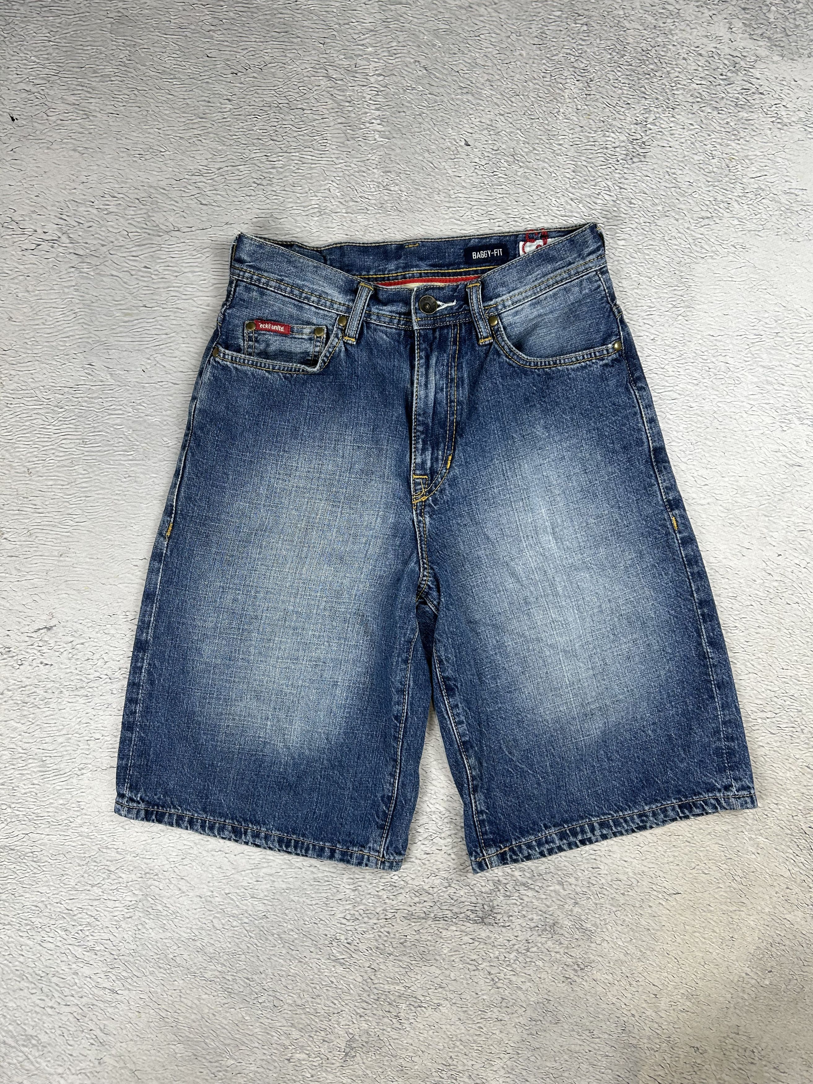 Ecko Unltd. × JNCO × Vintage Ecko Unltd. denim Shorts Baggy Streetwear SK8 Back Logo Size US 28 / EU 44 - 2 Thumbnail