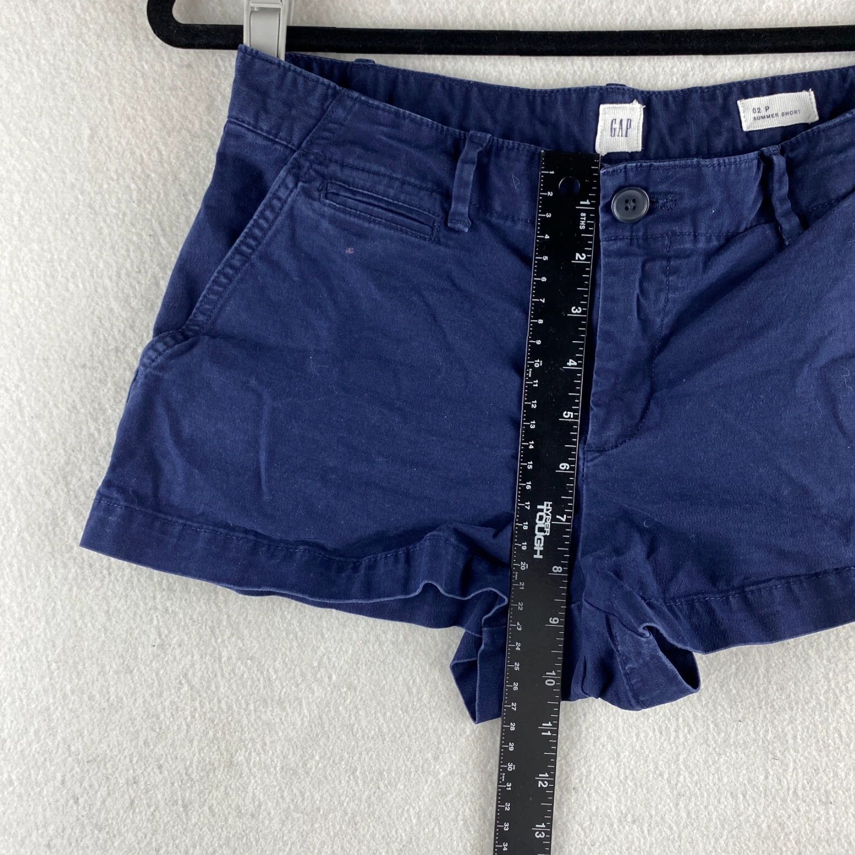 Gap Gap Shorts Womens 02P Blue Chino Shorts Casual Adult Petite 28in Blue Cotton Spandex Pocket Slant Pockets Regular Rise 2in Inseam Summer Autumn Womens Size 26" / US 2 / IT 38 - 4 Thumbnail