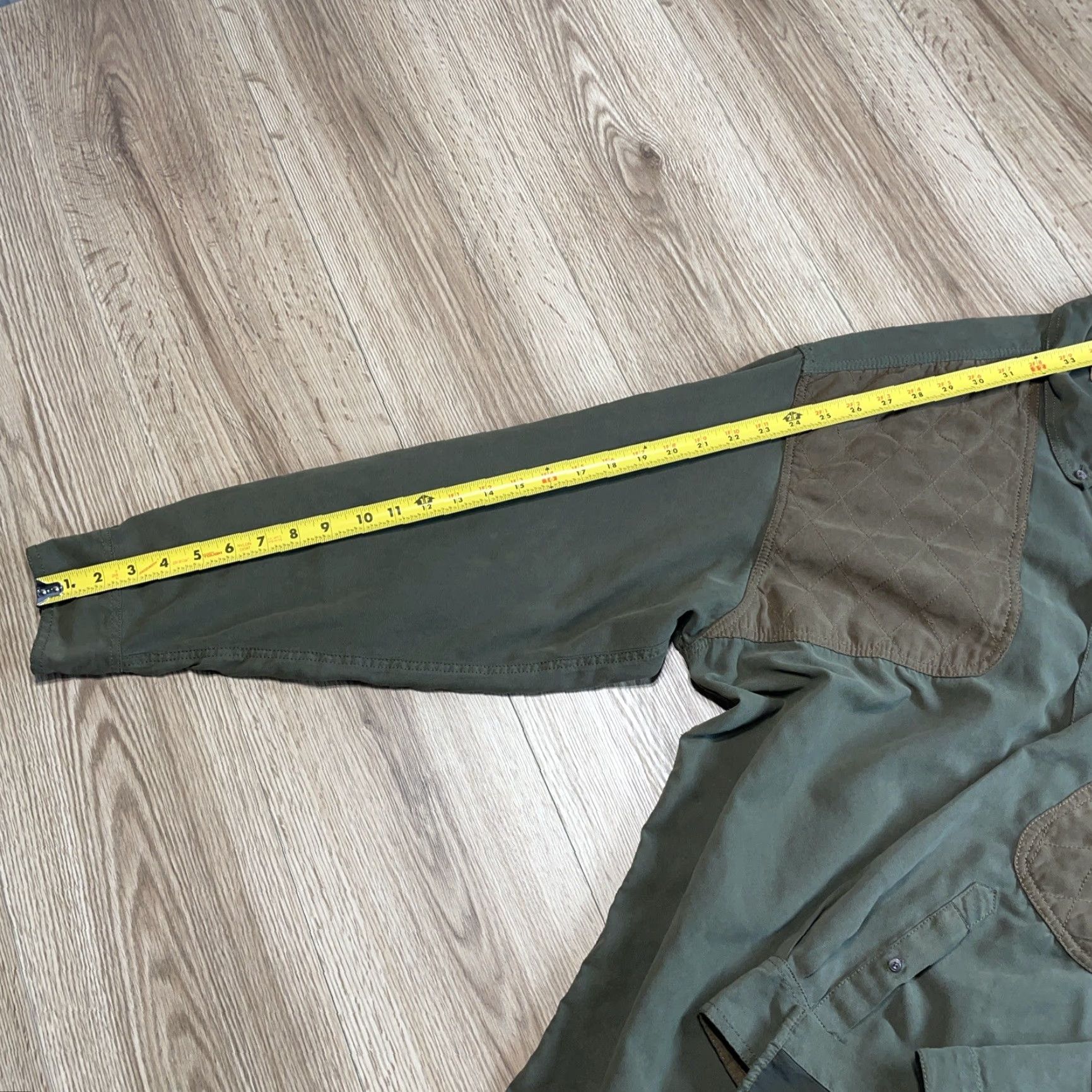 Olive VINTAGE North River Outfitters Shirt Mens XL Olive Green Button Up Elbow Patches Size US XL / EU 56 / 4 - 7 Thumbnail