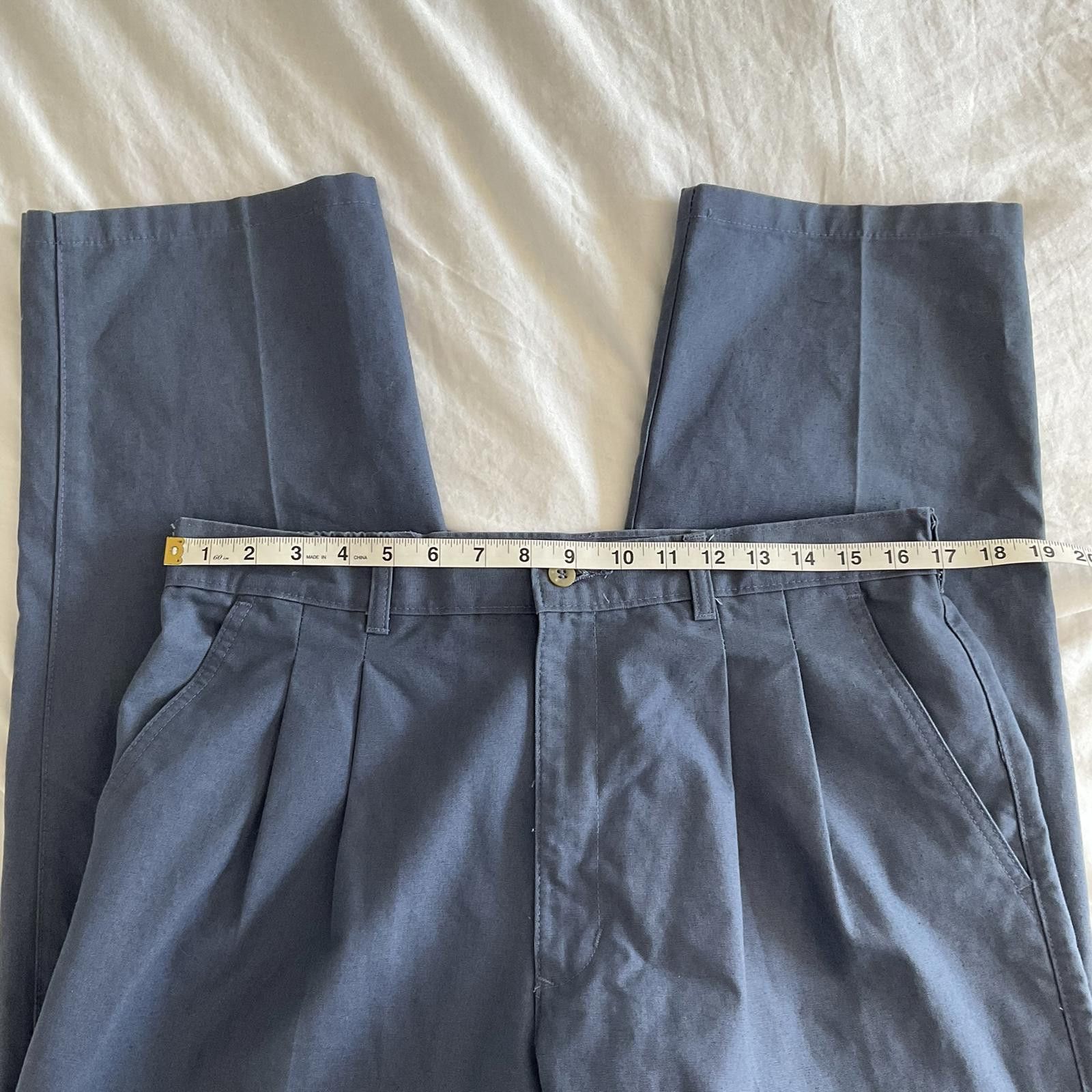 Vintage VTG 80's Brittania mens blue pleated loose trousers 36 x 30 Size US 36 / EU 52 - 9 Thumbnail