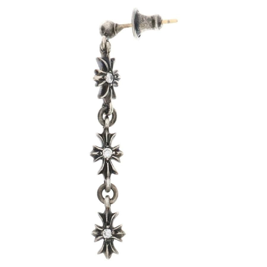 Chrome Hearts Chrome Hearts Tiny CH Cross Drop 3 Diamond Earring Size ONE SIZE - 1 Thumbnail