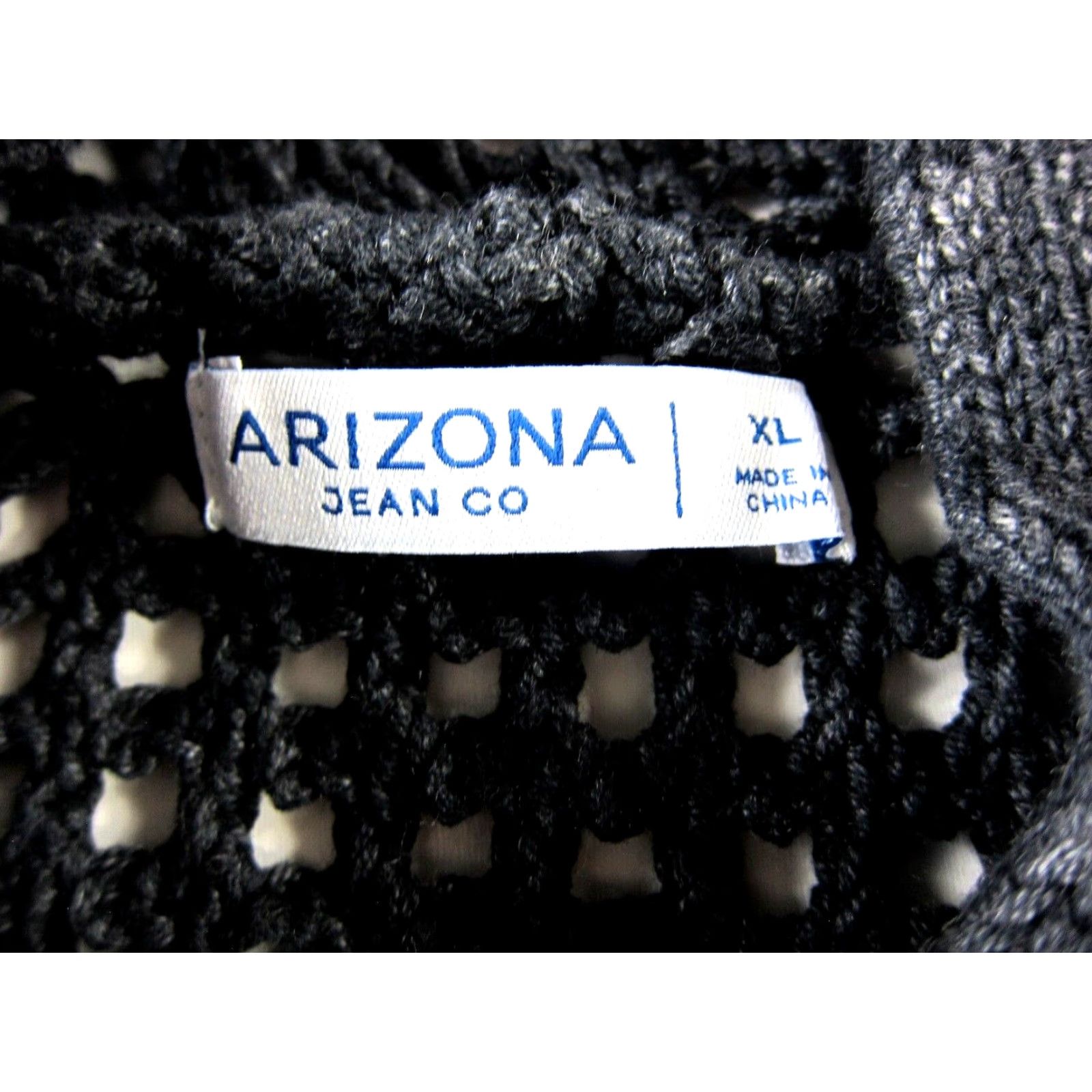 Vintage Arizona Jean Co Sweater Hooded Open Knit Pullover Crop Washed Black XL NWT Size XL / US 12-14 / IT 48-50 - 7 Thumbnail