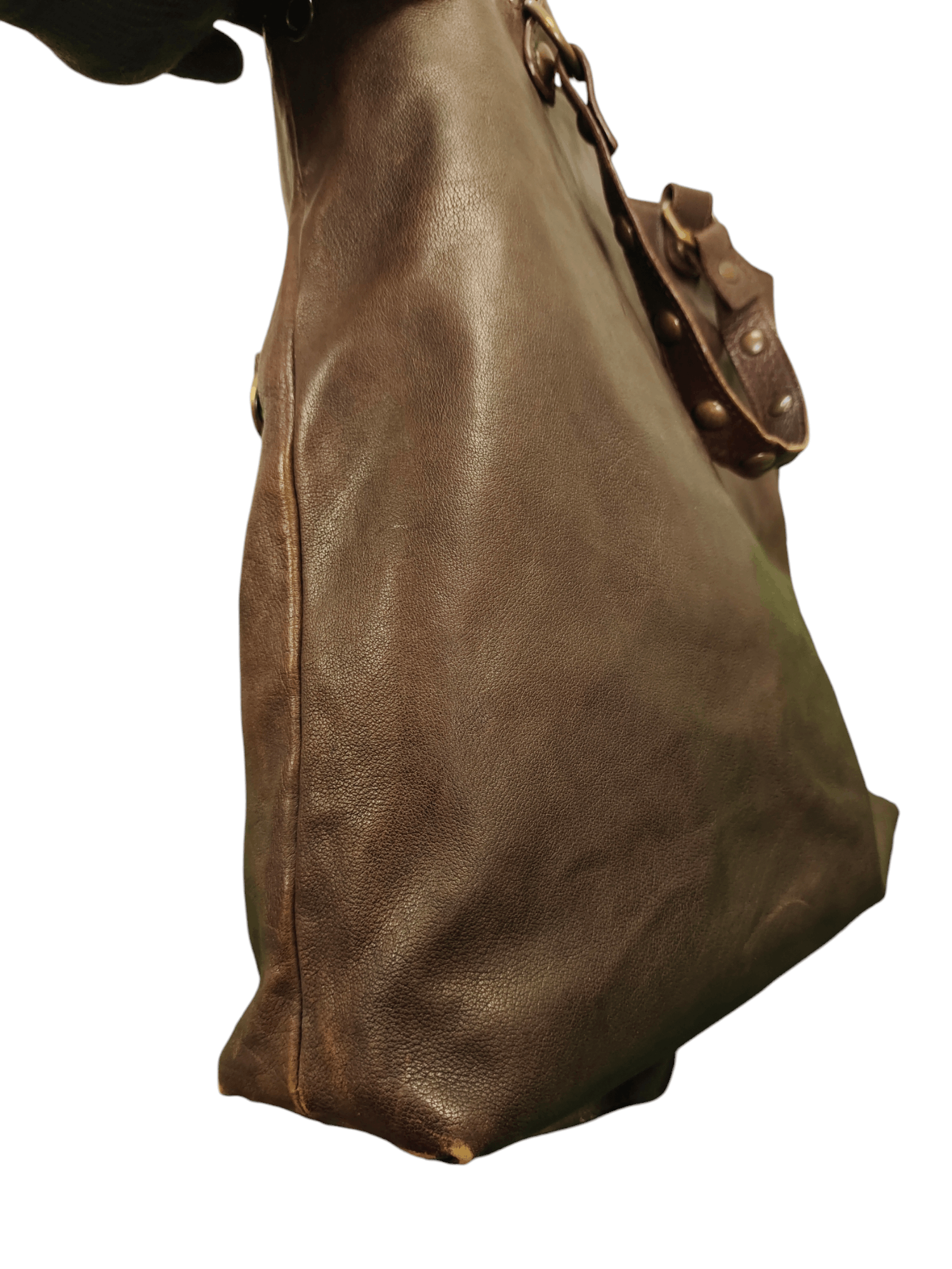 Leather Vintage Via Repubblica Italy Patina Full Leather 2 Way Bag Size ONE SIZE - 11 Thumbnail
