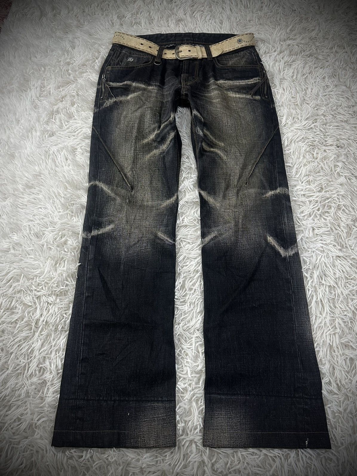 Japanese Brand rare 2000s Nicole Hideaways Distressed Denim Jeans Size US 33 - 1 Thumbnail