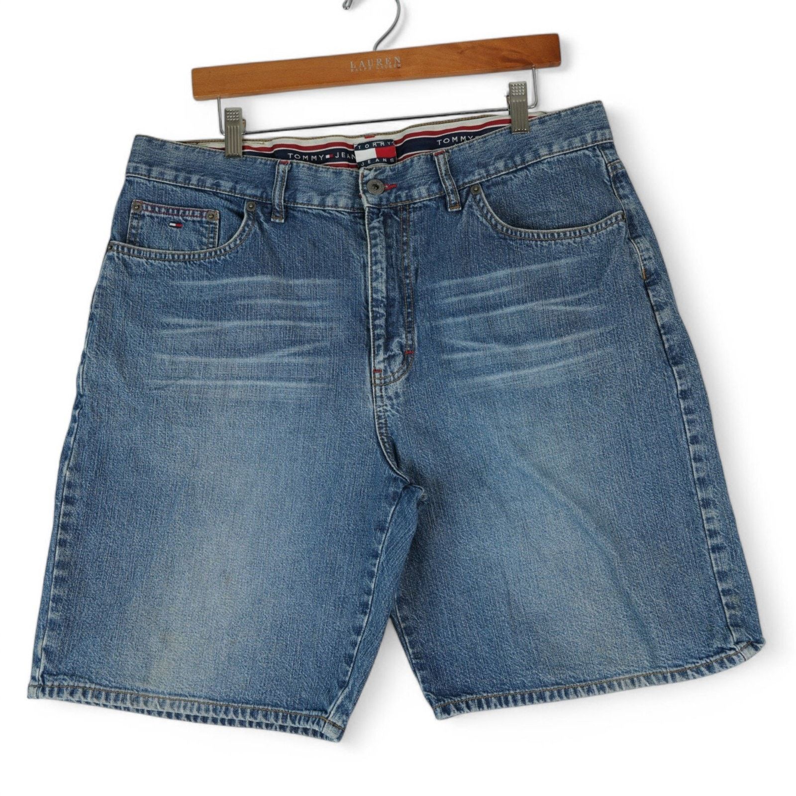 Tommy Hilfiger Vintage Tommy Hilfiger Jean Shorts Mens 36 Big Flag 2003 Size US 36 / EU 52 - 2 Thumbnail