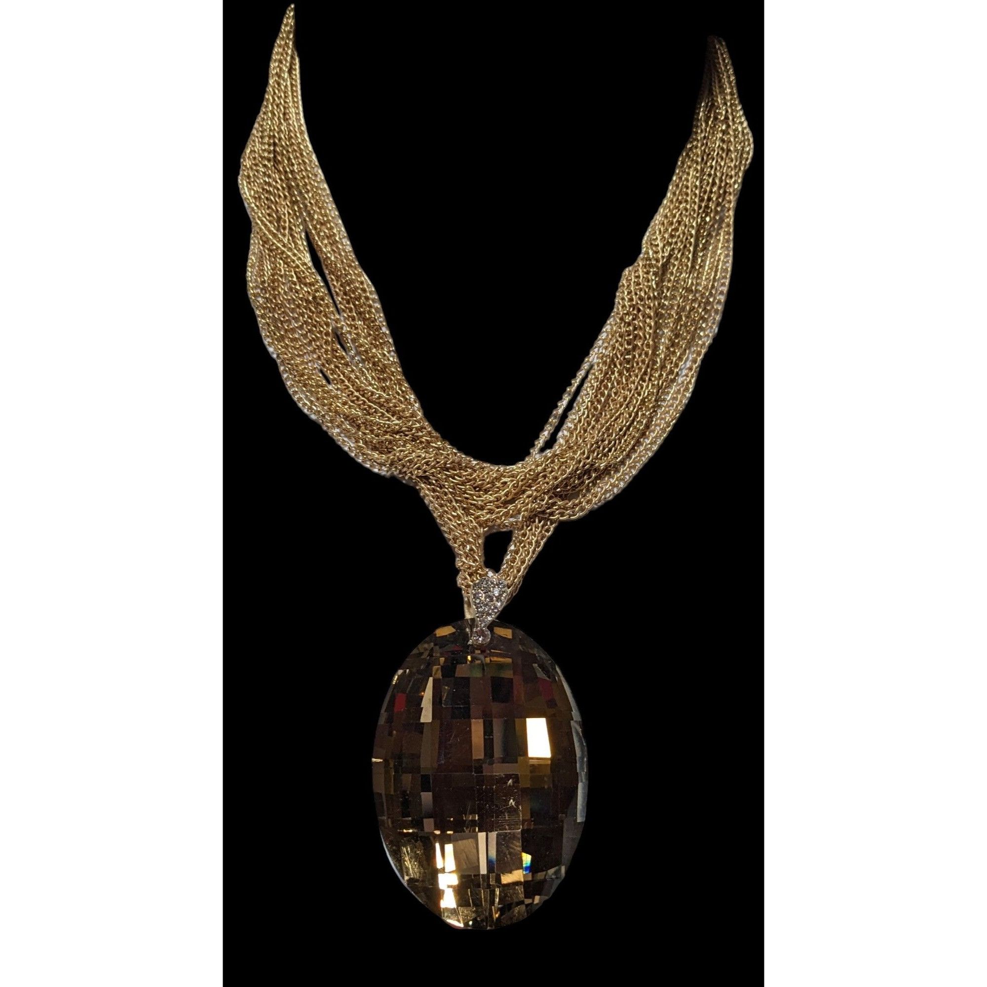 Other Charming Charlie Gold Glam Glass Necklace Size ONE SIZE - 3 Thumbnail