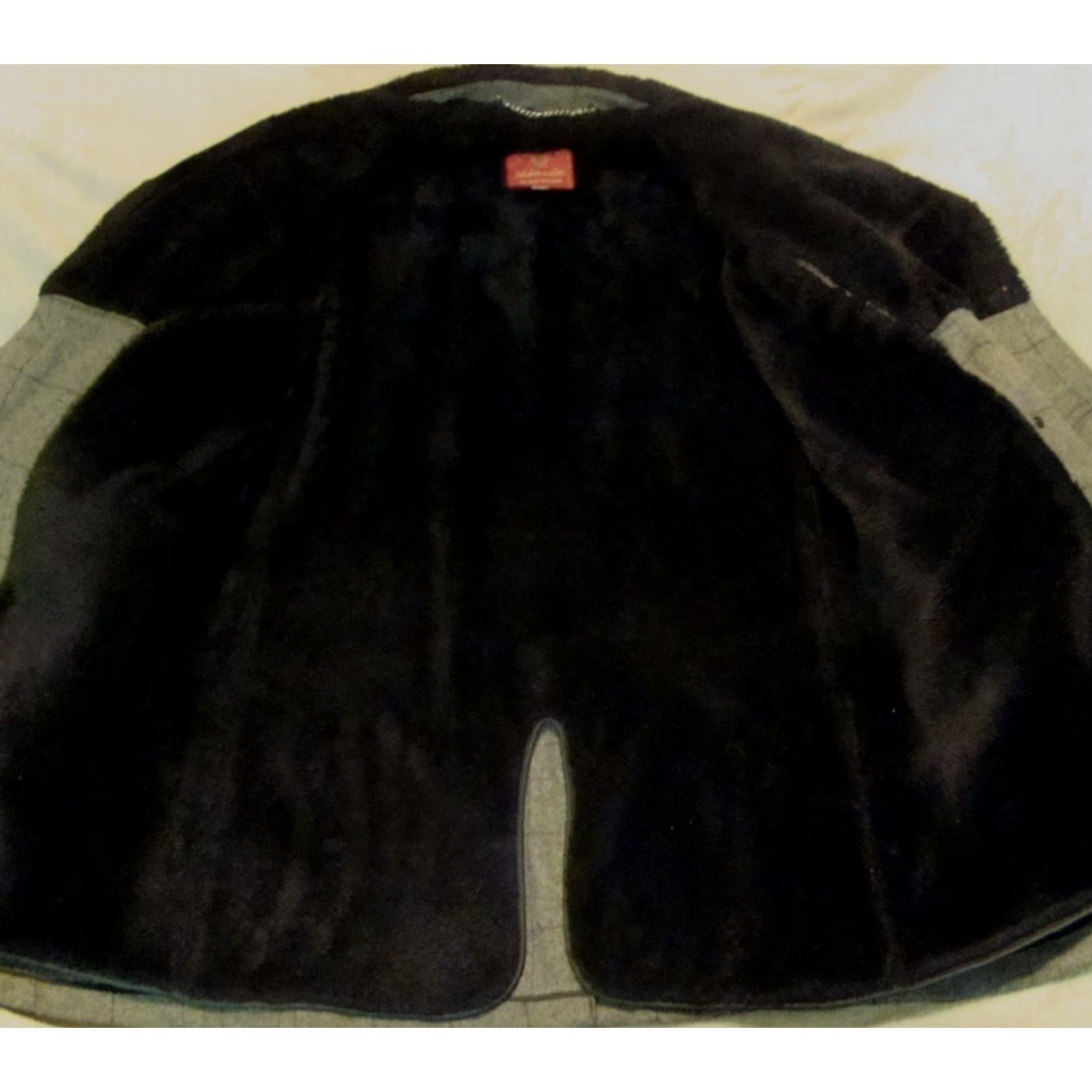 JW Anderson Vtg Anderson Little Mens Coat Wool Faux Fur Double Breasted Gray Trench Coat 42 Reg Long Window Pane Wool Men Mens Size 42 Winter Fall Size US XS / EU 42 / 0 - 6 Thumbnail