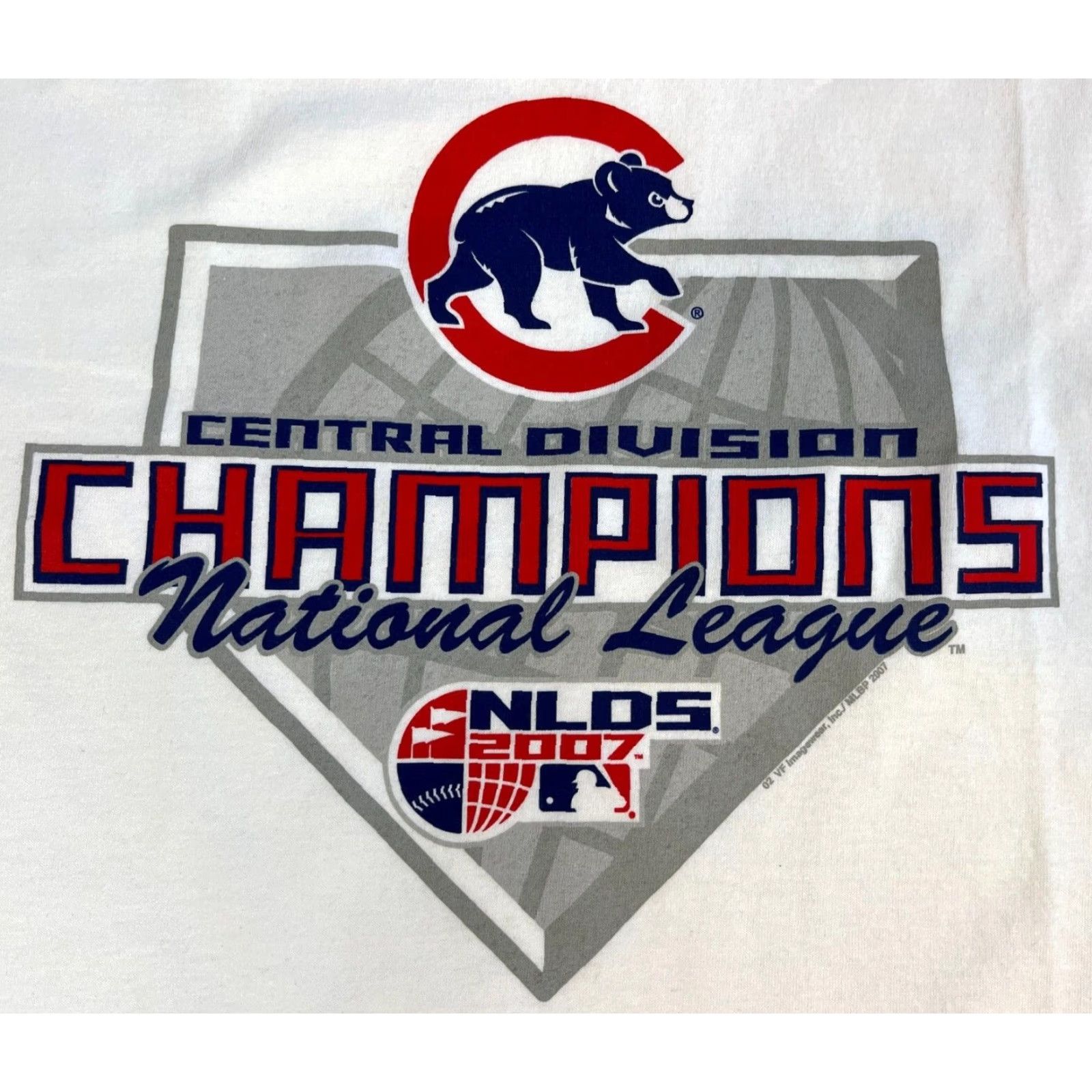 Anvil VINTAGE Chicago Cubs 2007 Central Division National League Champions Anvil T-Shirt XL White Mens Baseball Shirt Size US XL / EU 56 / 4 - 5 Thumbnail