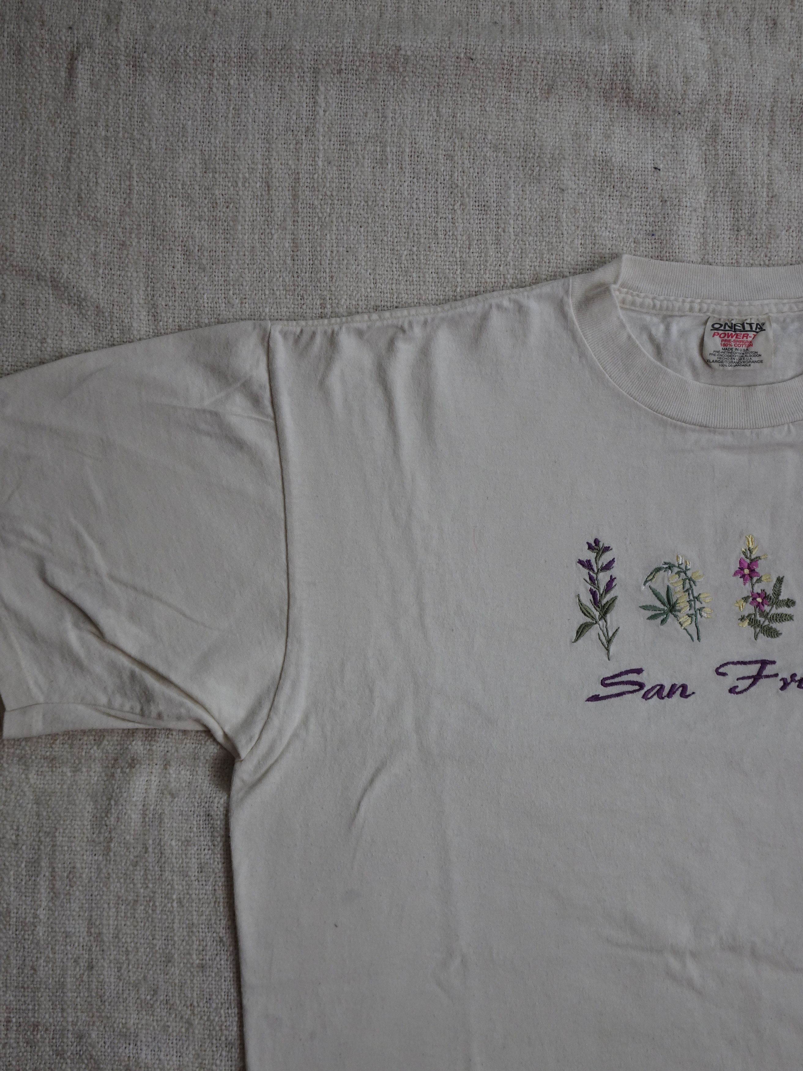 Vintage Vtg 90s Single Stitch Embroidered San Francisco Tee Size US XL / EU 56 / 4 - 4 Thumbnail