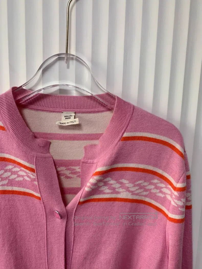 Hermes Hermes Pink Rope Inlay Cashmere Knit Cardigan Size XS / US 0-2 / IT 36-38 - 5 Thumbnail