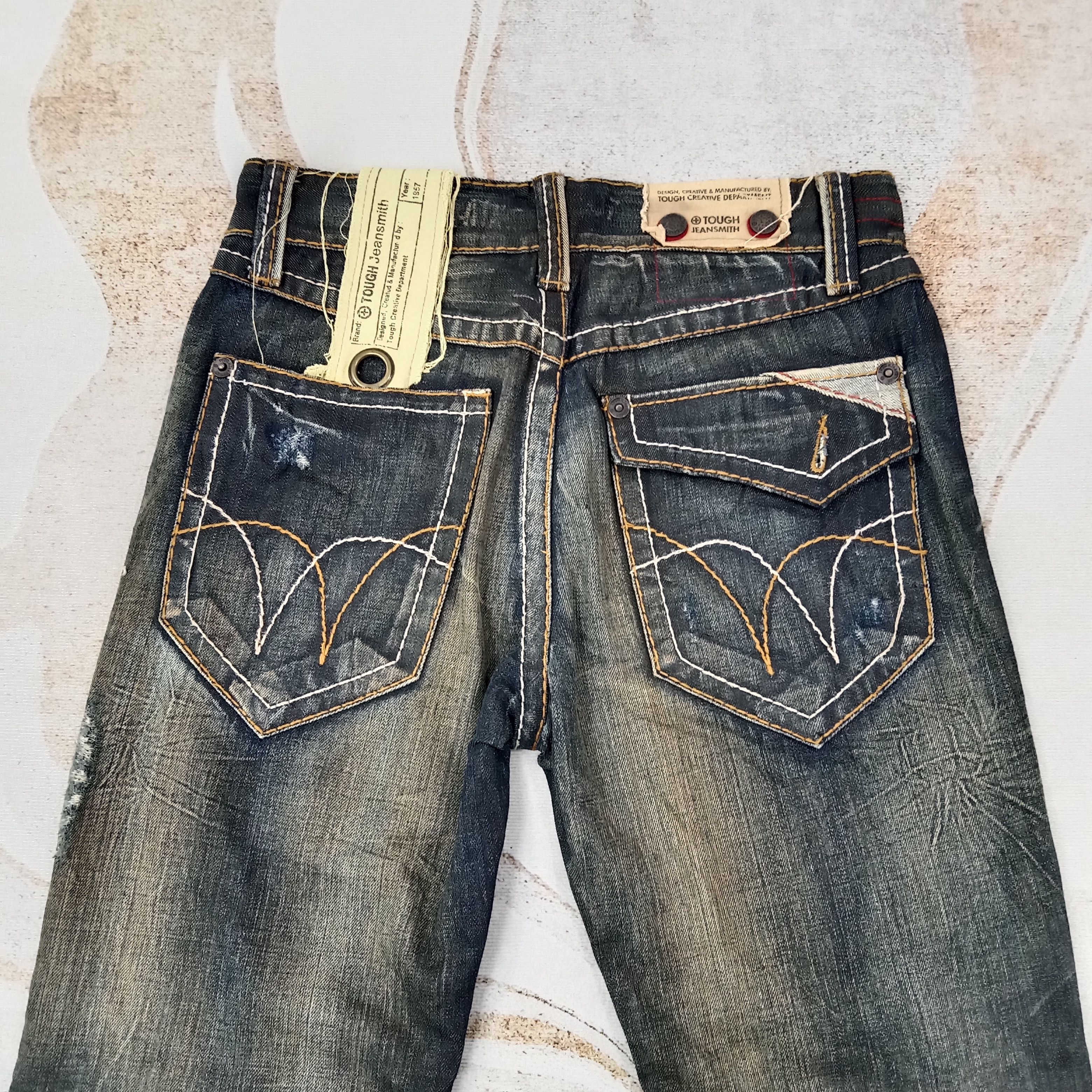 Vintage Tough Jeansmith Streetwear Patches Denim Jeans C258N18 Size US 32 / EU 48 - 7 Thumbnail