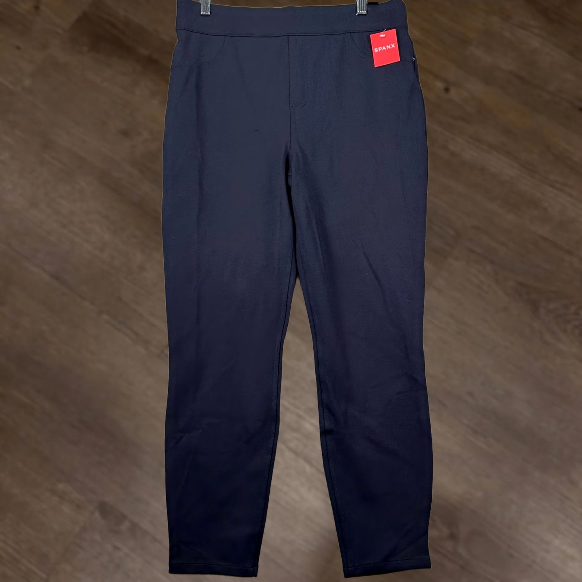 Spanx SPANX Womens XL Pants Ponte Blue Fitted Stretch Gym Workout Yoga Exercise Ankle Straight Leg Trousers Size 40" / US 18 - 1 Thumbnail